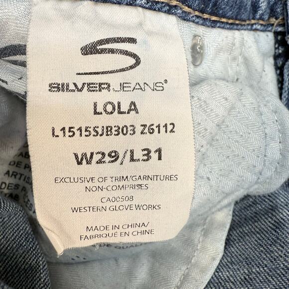 Silver Jeans Womens 29x31 (8) Blue Lola Flare Low Rise Boyfriend Y2K Jeans - Picture 10 of 16